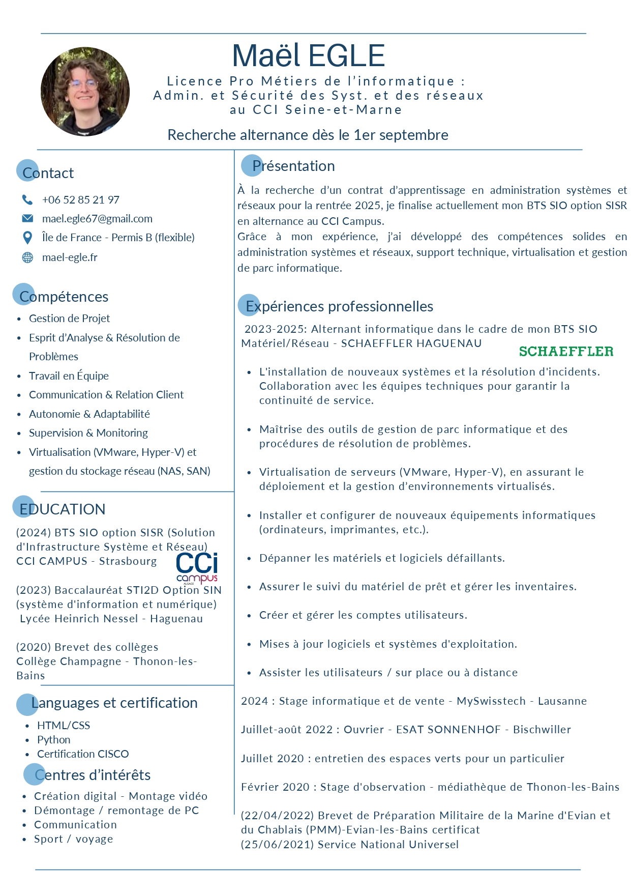 CV Maël EGLE