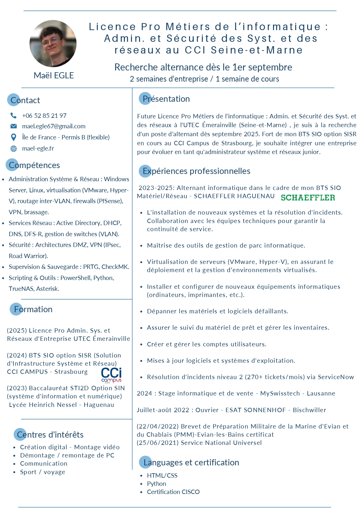 CV Maël EGLE